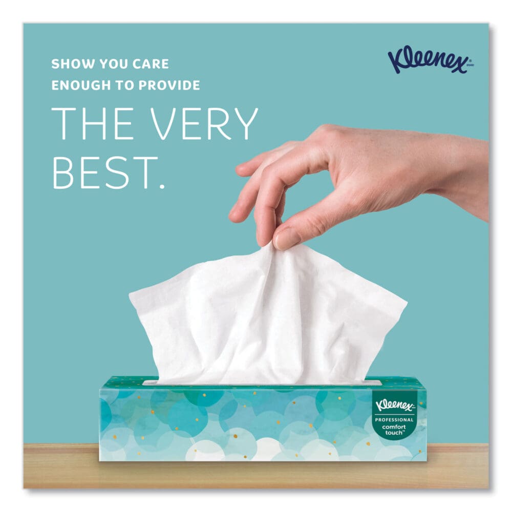 White Facial Tissue for Business, 2-Ply, White, Pop-Up Box, 100 Sheets/Box - Image 2