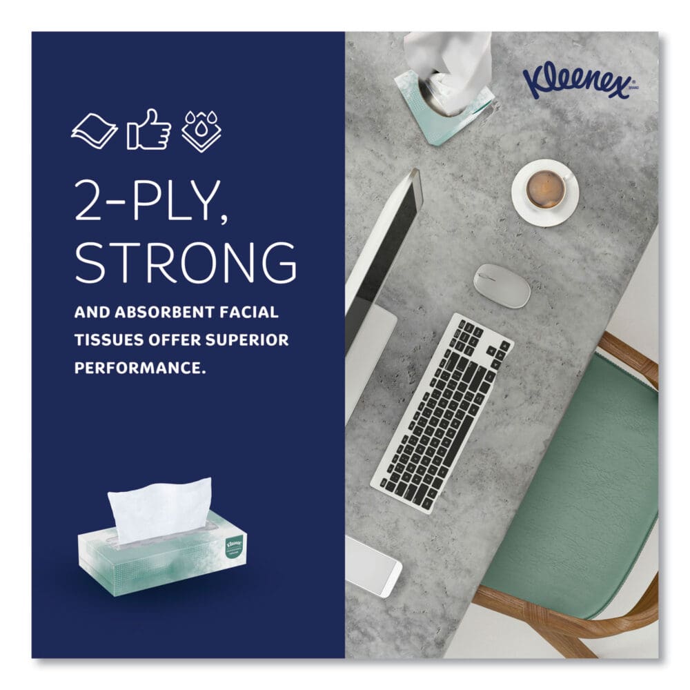 Naturals Facial Tissue for Business, Flat Box, 2-Ply, White, 125 Sheets/Box, 48 Boxes/Carton - Image 4