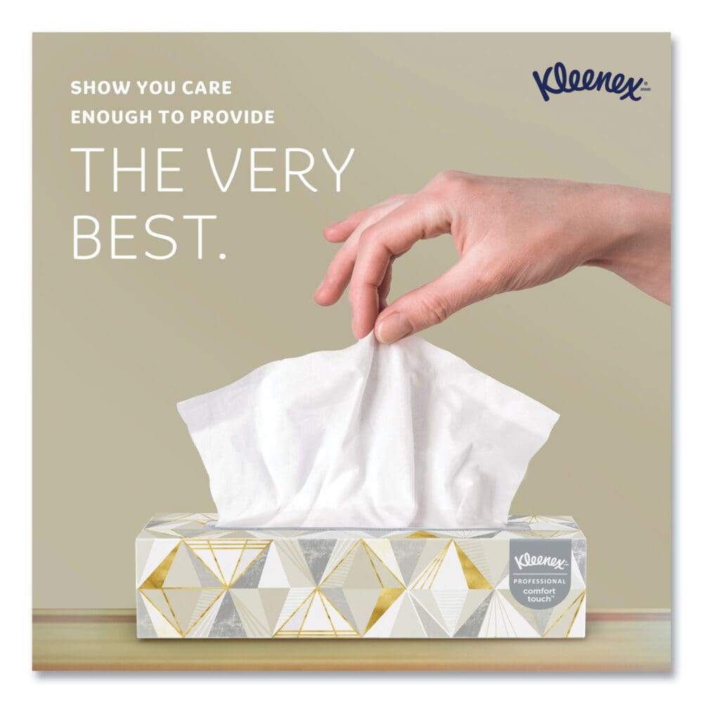White Facial Tissue for Business, 2-Ply, White, Pop-Up Box, 125 Sheets/Box, 48 Boxes/Carton - Image 3