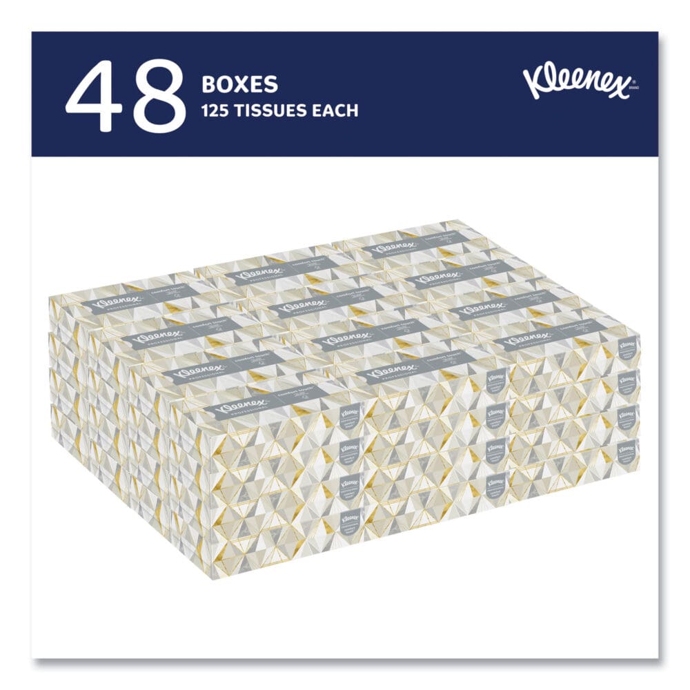 White Facial Tissue for Business, 2-Ply, White, Pop-Up Box, 125 Sheets/Box, 48 Boxes/Carton - Image 10