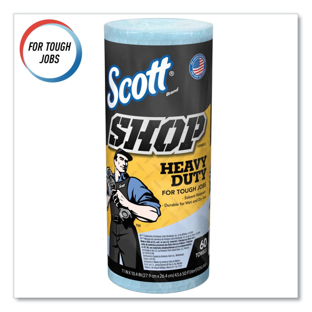 Pro Shop Towels, Heavy Duty, 1-Ply, 10.4 x 11, Blue, 12 Rolls/Carton - Image 8