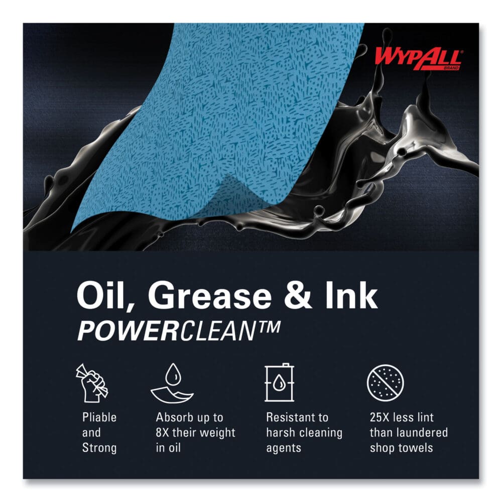 Oil, Grease and Ink Cloths, Jumbo Roll, 9.8 x 12.2, Blue, 717/Roll - Image 6