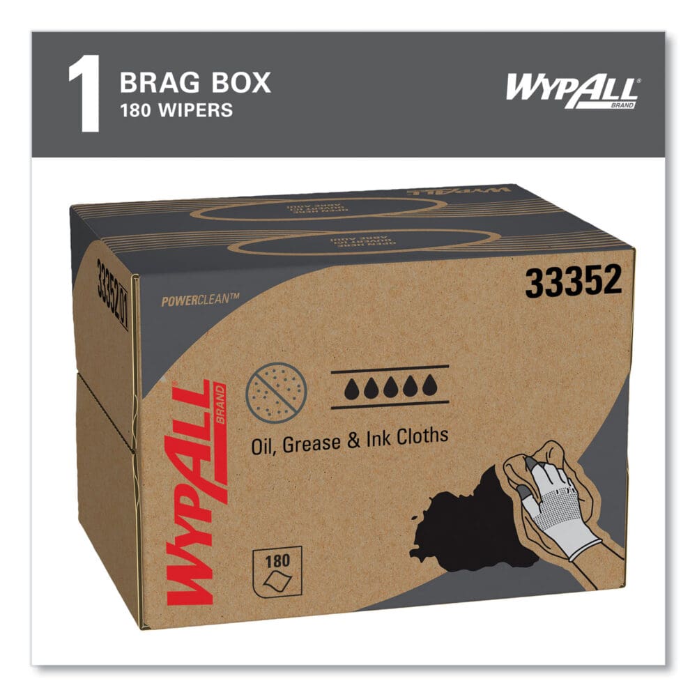 Power Clean Oil, Grease and Ink Cloths, BRAG Box, 12.1 x 16.8, Blue, 180/Box - Image 10