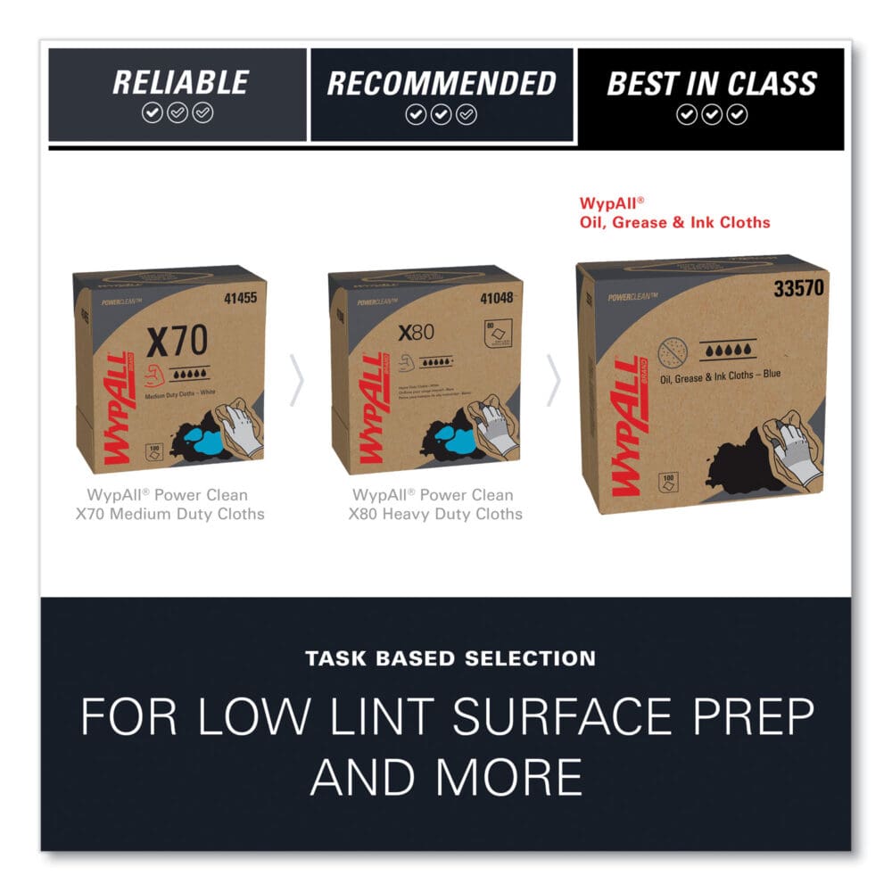 Power Clean Oil, Grease and Ink Cloths, POP-UP Box, 8.8 x 16.8, Blue, 100/Box, 5/Carton - Image 9