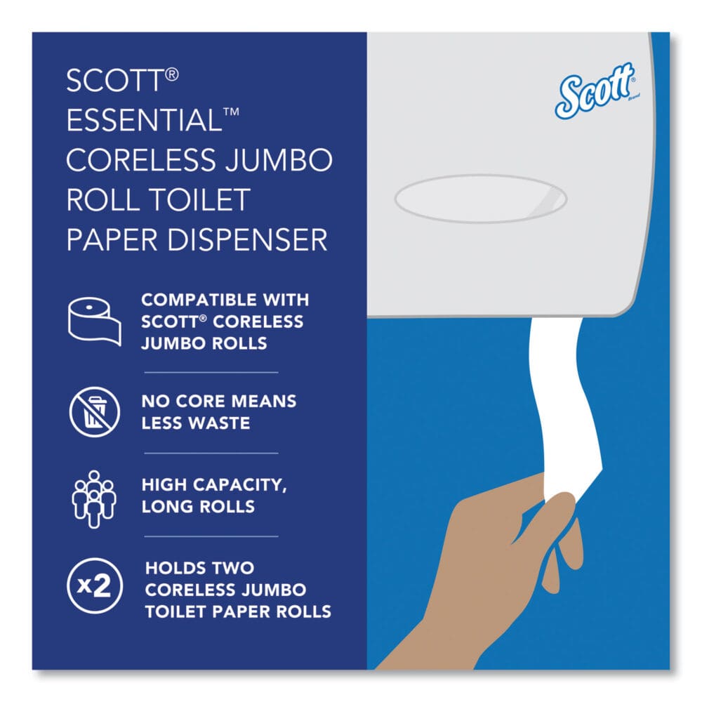 Essential Coreless Twin Jumbo Roll Tissue Dispenser, 20 x 6 x 11, Black - Image 9