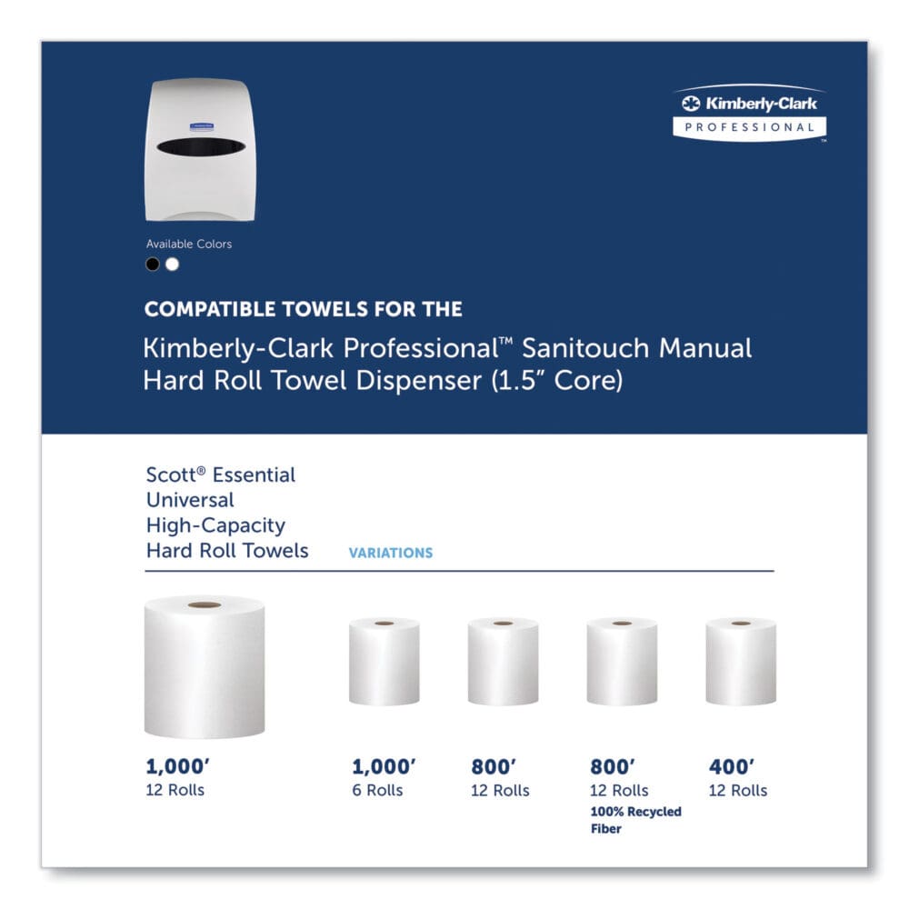 Sanitouch Hard Roll Towel Dispenser, 12.63 x 10.2 x 16.13, White - Image 7