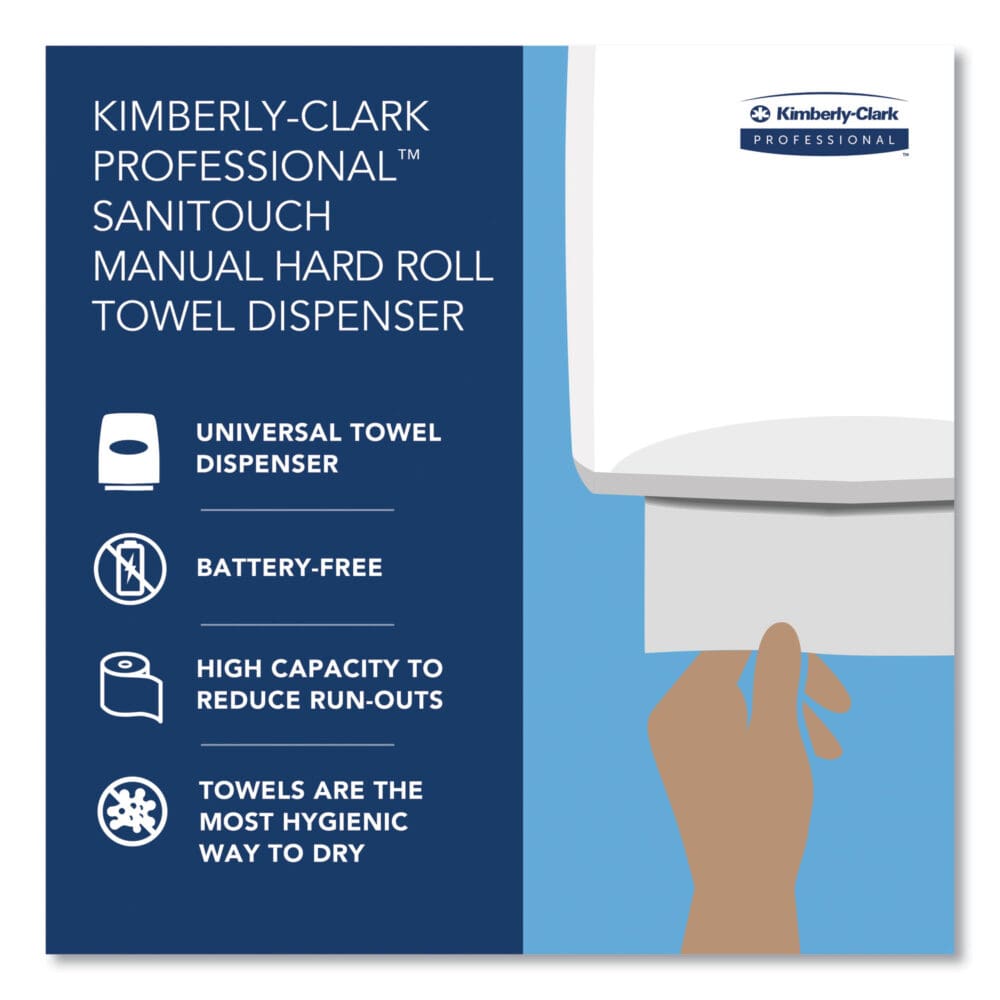 Sanitouch Hard Roll Towel Dispenser, 12.63 x 10.2 x 16.13, White - Image 9
