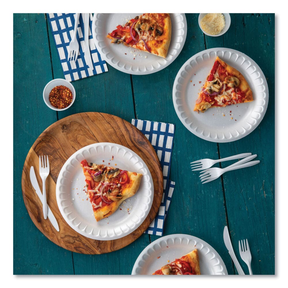 Placesetter Satin Non-Laminated Foam Dinnerware, Plate, 9" dia, White, 500/Carton - Image 4