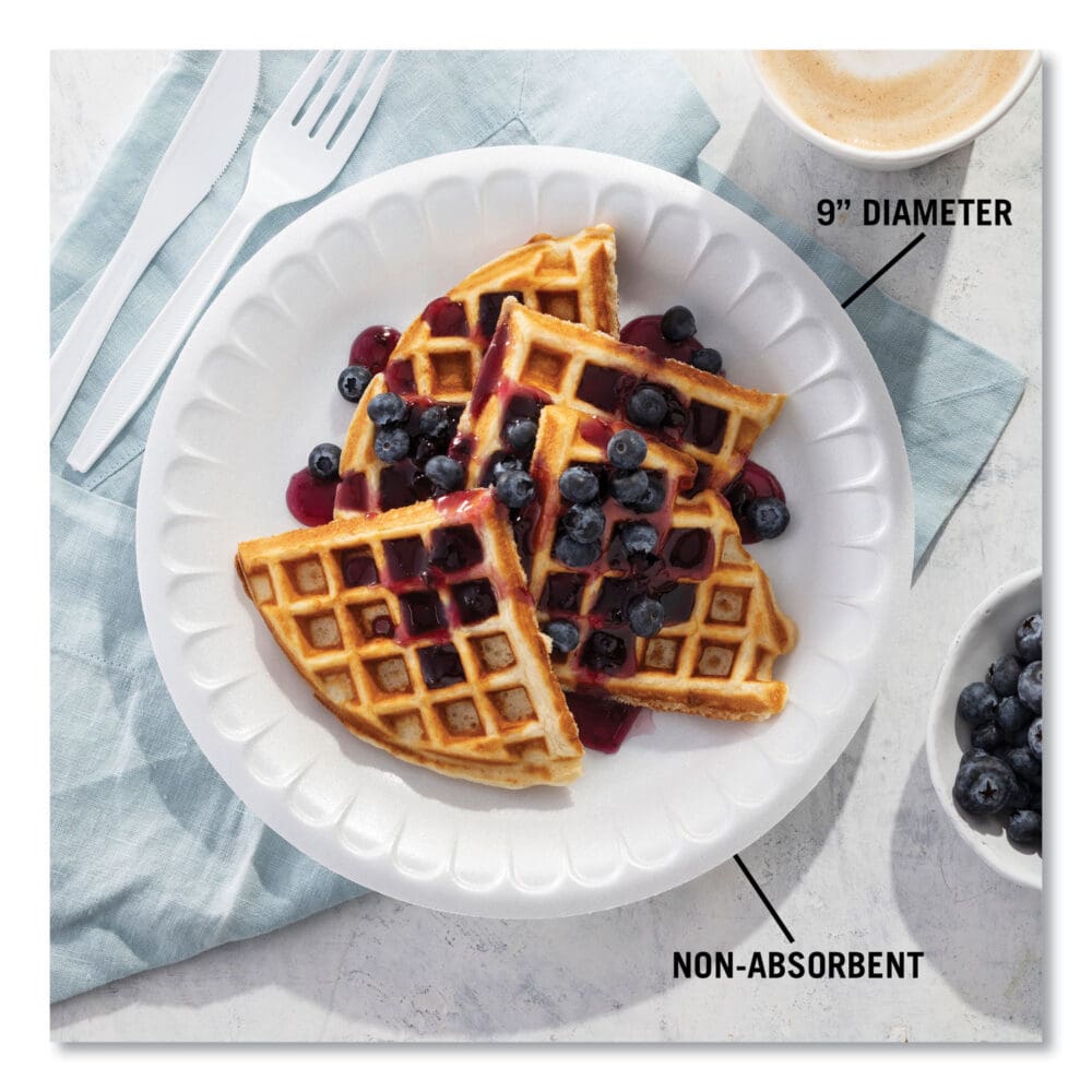 Placesetter Satin Non-Laminated Foam Dinnerware, Plate, 9" dia, White, 500/Carton - Image 5