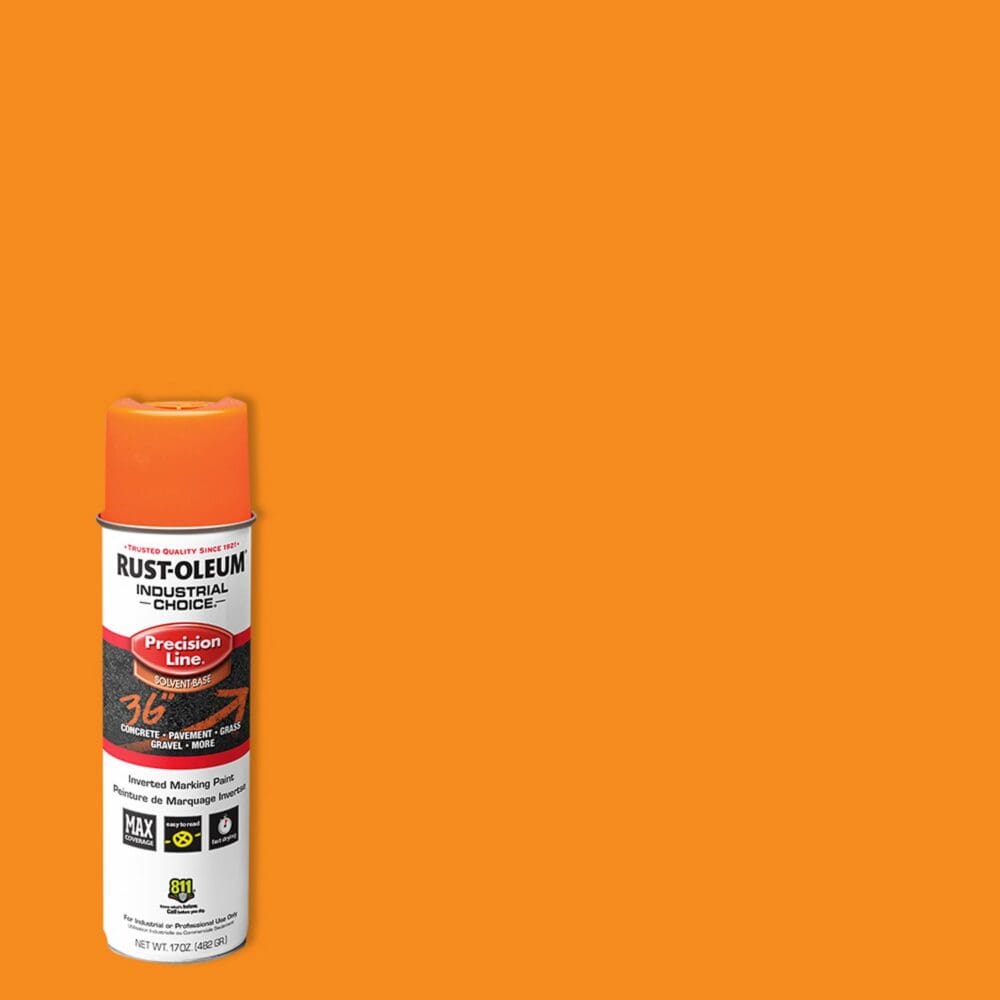 Industrial Choice Precision Line Marking Paint, Flat Fluorescent Orange, 17 oz Aerosol Can, 12/Carton - Image 4