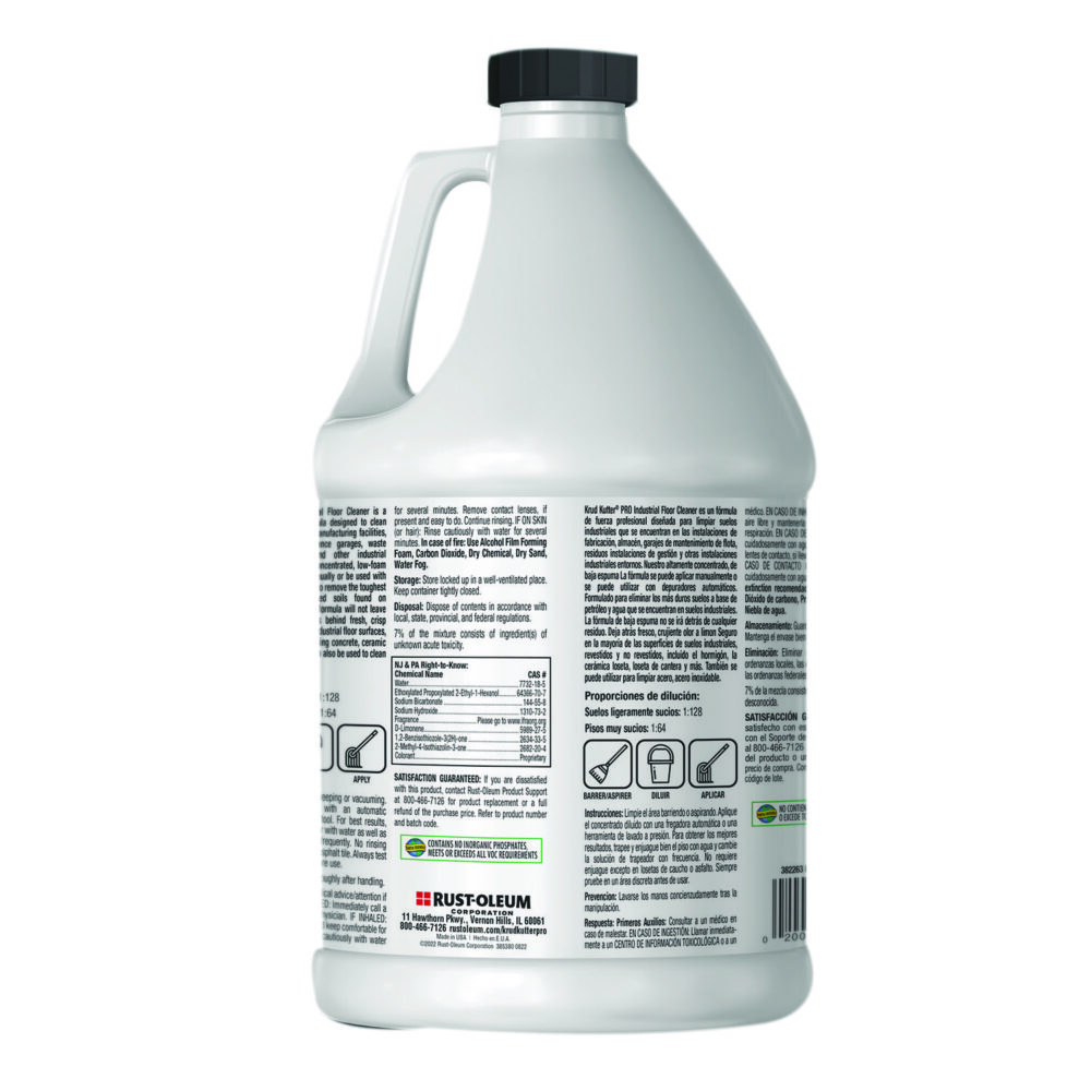 Concentrated Low Foam Industrial Floor Cleaner, Lemon Scent, 1 gal Bottle, 4/Carton - Image 4
