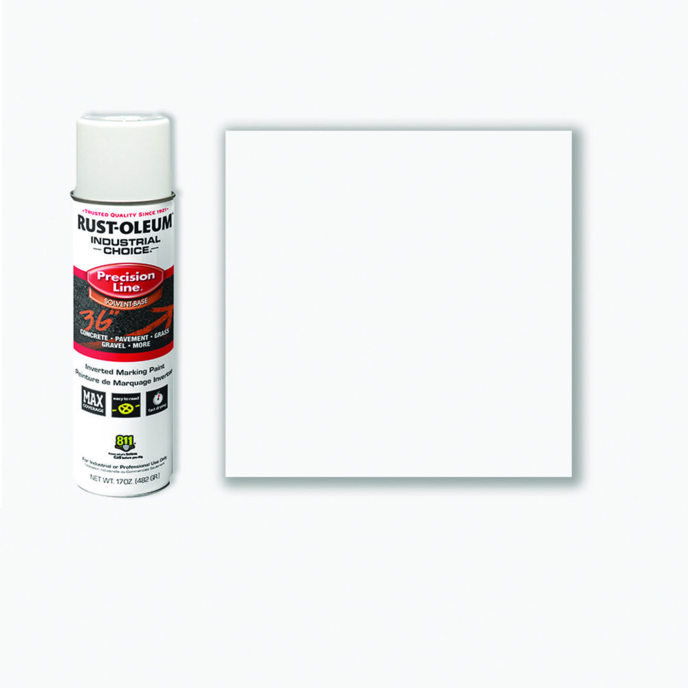 Industrial Choice M1600 System Solvent-Based Precision Line Marking Paint, Flat White, 17 oz Aerosol Can, 12/Carton - Image 4