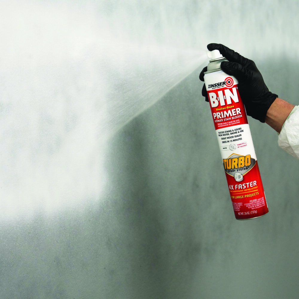 BIN Aerosol Primer with Turbo Spray System, Interior, Flat White, 26 oz Aerosol Can, 6/Carton - Image 2