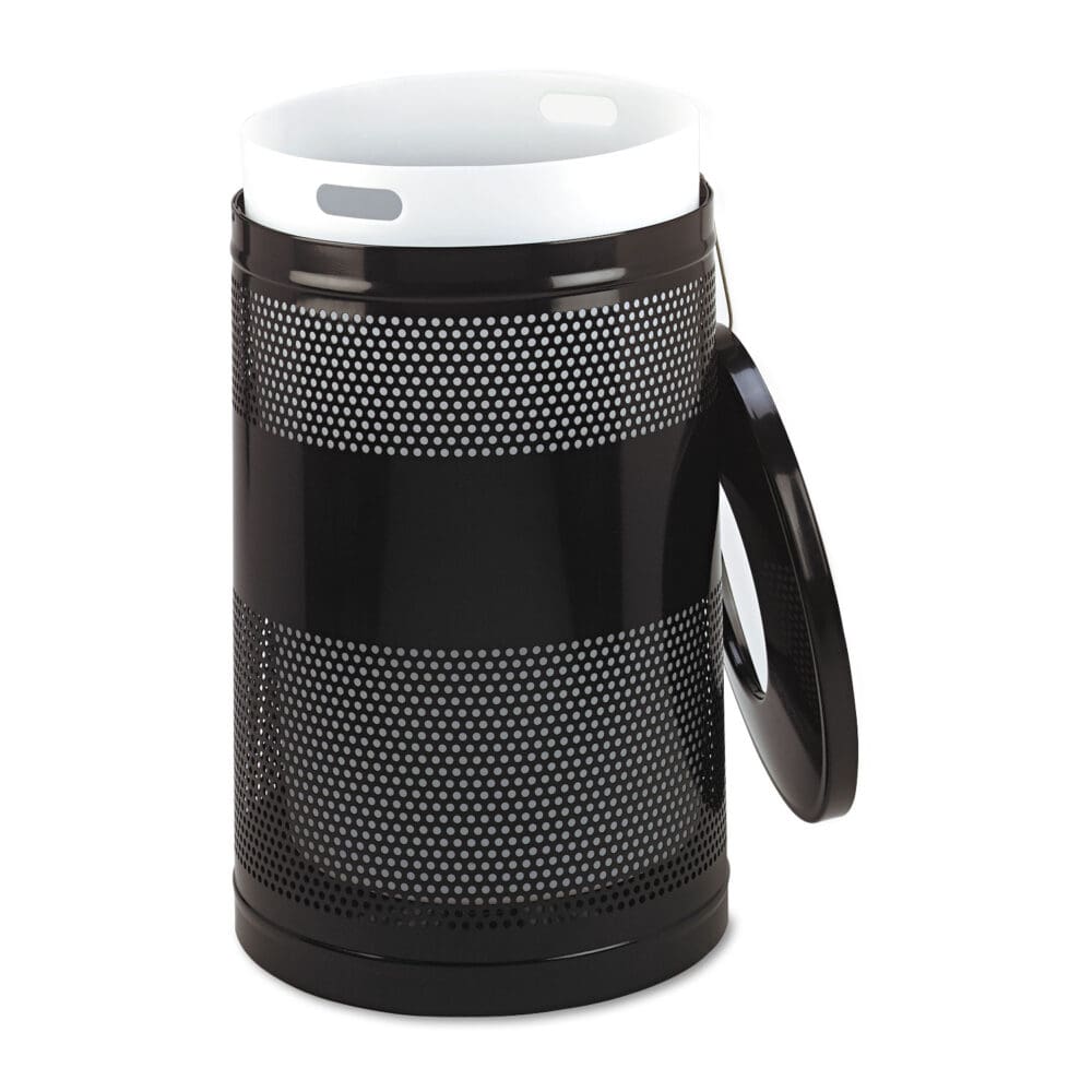 Classics Perforated Open Top Receptacle, 51 gal, Steel, Black - Image 2