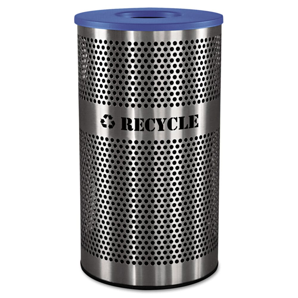 Stainless Steel Recycle Receptacle, 33 gal, Stainless Steel