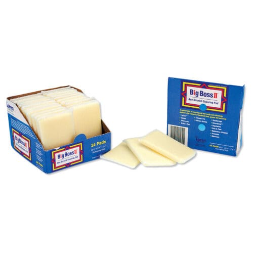 Non-Scratch Scouring Pads, 3.5 x 5.5, Yellow, 24/Carton