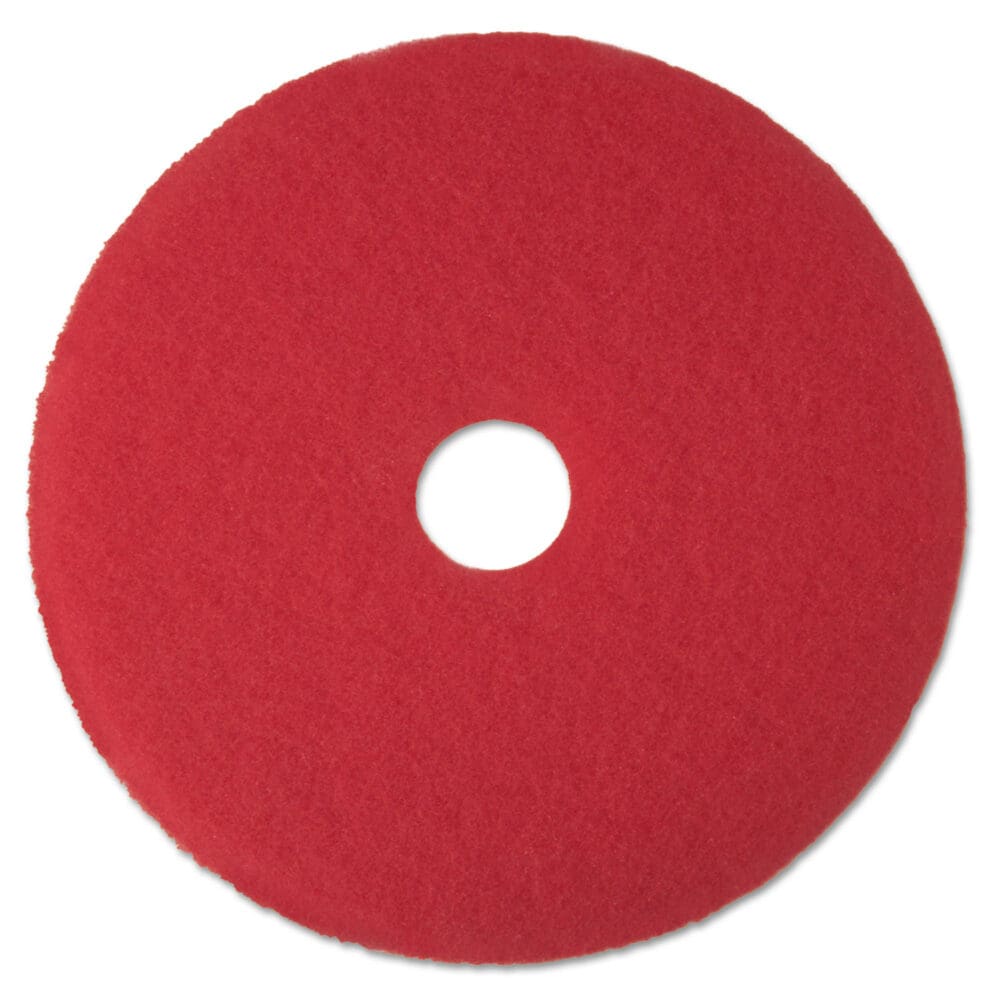 Low-Speed Buffer Floor Pads 5100, 13" Diameter, Red, 5/Carton