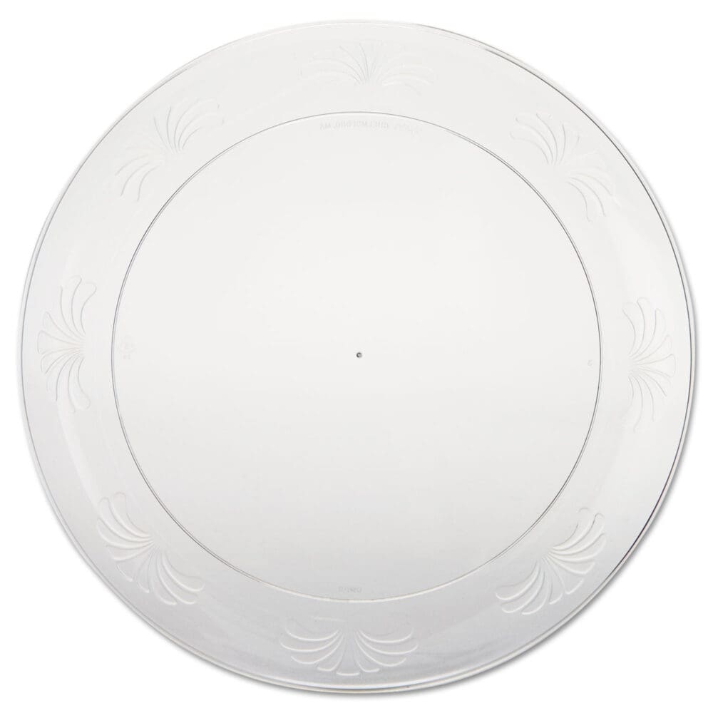 Designerware Plastic Plates, 9" dia, Clear, 10 Pack, 18 Packs/Carton