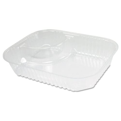 ClearPac Large Nacho Tray, 2-Compartments, 3.3 oz, 6.2 x 6.2 x 1.6, Clear, Plastic, 500/Carton