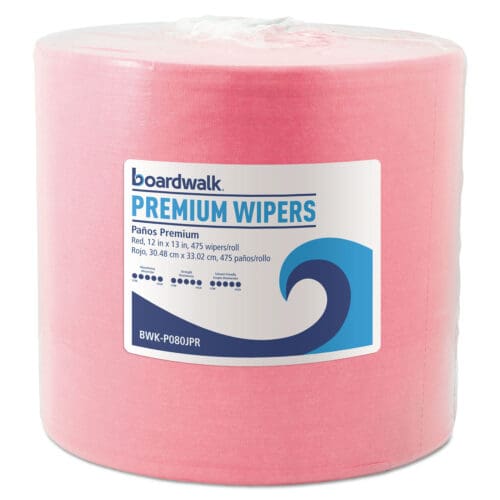 Hydrospun Wipers, 12 x 12, Red, 475/Roll