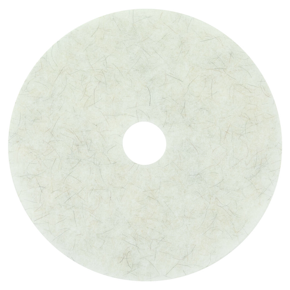 Ultra High-Speed Natural Blend Floor Burnishing Pads 3300, 27" Diameter, White, 5/Carton