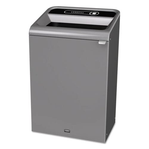 Configure Indoor Recycling Waste Receptacle, 33 gal, Metal, Gray