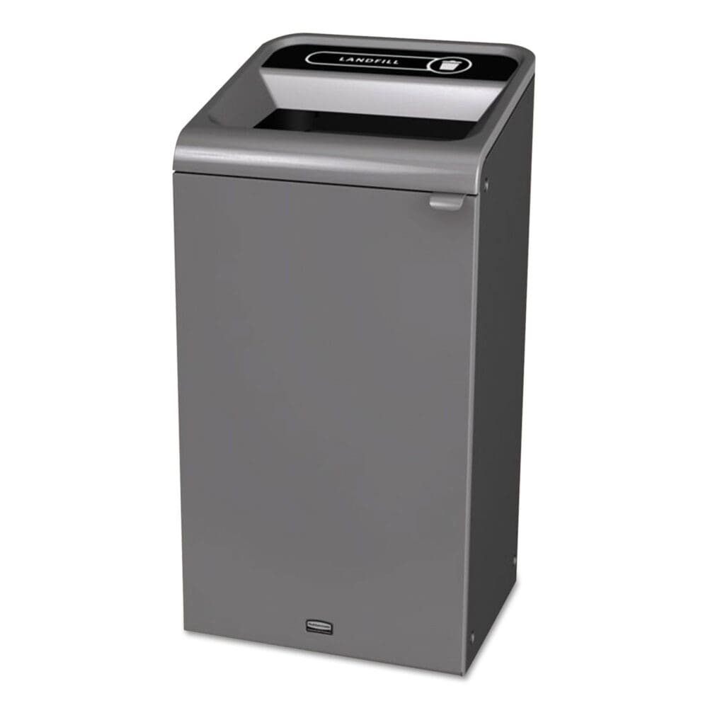 Configure Indoor Recycling Waste Receptacle, Landfill, 23 gal, Metal, Gray