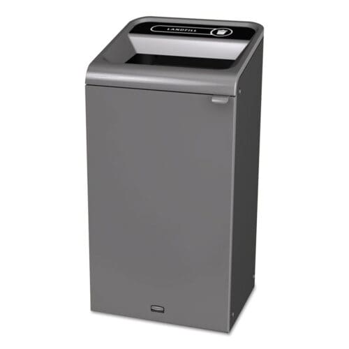 Configure Indoor Recycling Waste Receptacle, Landfill, 23 gal, Metal, Gray