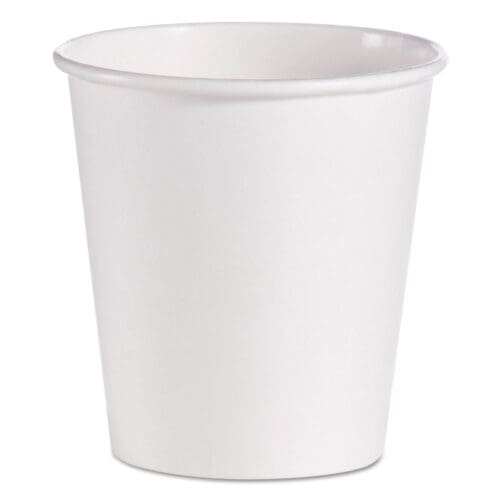 Single-Sided Poly Paper Hot Cups, 10 oz, White, 1,000/Carton
