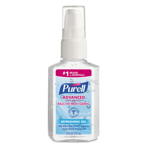 Advanced Hand Sanitizer Gel, 2 oz Pump Bottle, Refreshing Scent, 24/Carton