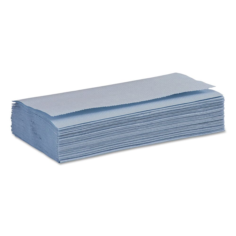 Windshield Paper Towels, 9.13 x 10.25, Blue, 250/Pack, 9 Packs/Carton