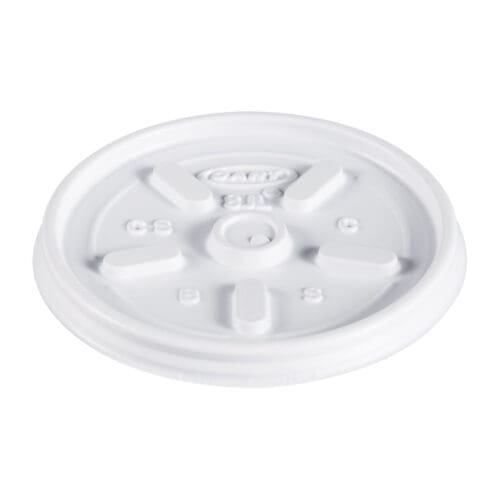 Plastic Lids, Fits 8 oz to 10 oz Hot/Cold Foam Cups, Vented, White, 100/Pack, 10 Packs/Carton
