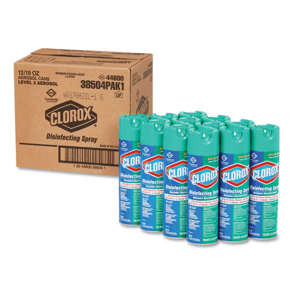 Disinfecting Spray, Fresh, 19 oz Aerosol Spray, 12/Carton