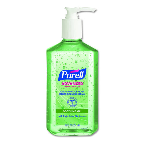 Advanced Hand Sanitizer Soothing Gel, Fresh Scent, 12 oz Pump Bottle