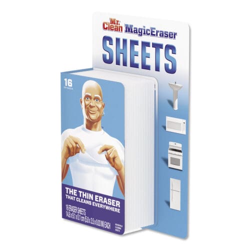 Magic Eraser Sheets, 3.5 x 5.8, 0.03" Thick, White, 16/Pack
