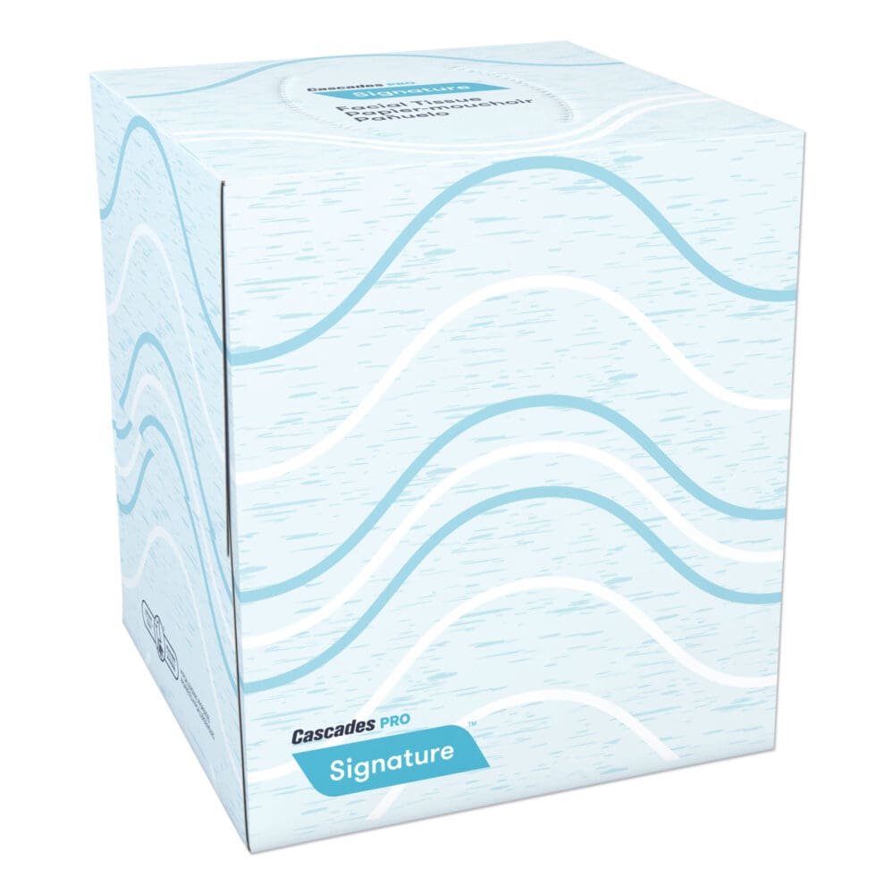 Signature Facial Tissue, 2-Ply, White, Cube, 90 Sheets/Box, 36 Boxes/Carton