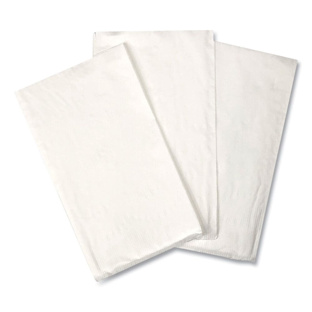 Dinner Napkins, 2-Ply, 14.5"W x 16.5"D, White, 150/Pack, 20 Packs/Carton