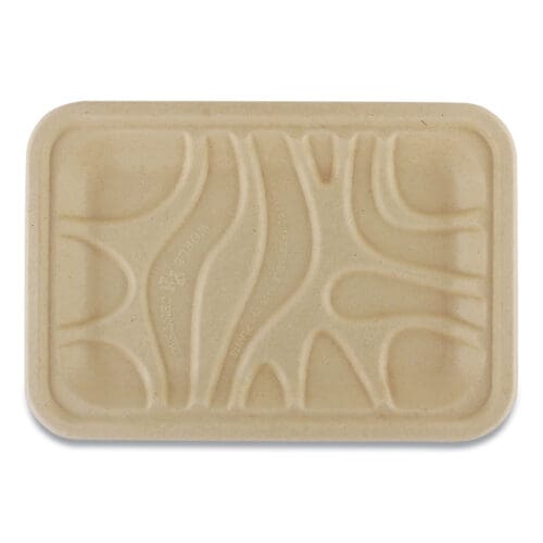Fiber Trays, PLA Lined, PFAS Free, 1-Compartment, 8.2 x 5.7 x 0.7, Natural, Paper, 500/Carton