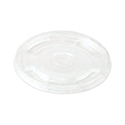PLA Clear Cold Cup Lids, Flat Lid, Fits 9 oz to 24 oz Cups, 1,000/Carton