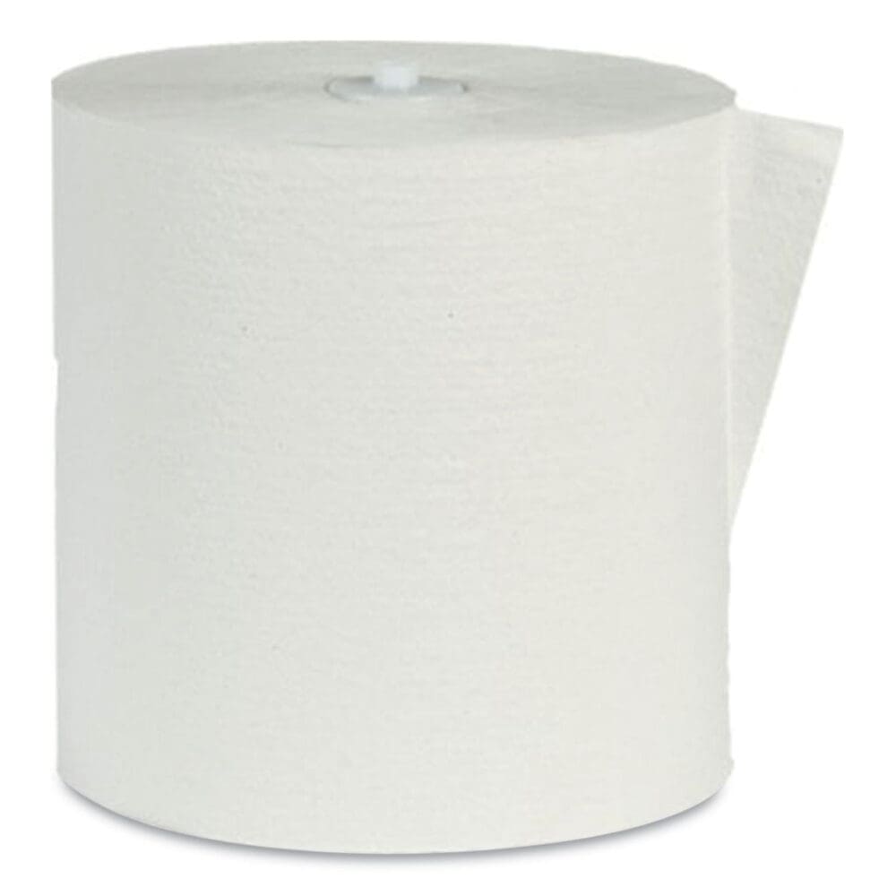 Recycled Hardwound Paper Towels, 1-Ply, 7.87" x 900 ft, White, 6 Rolls/Carton