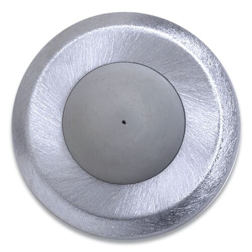 Convex Wall Bumper, 2.5" x 0.75" x 2.5", Satin Chrome/Gray