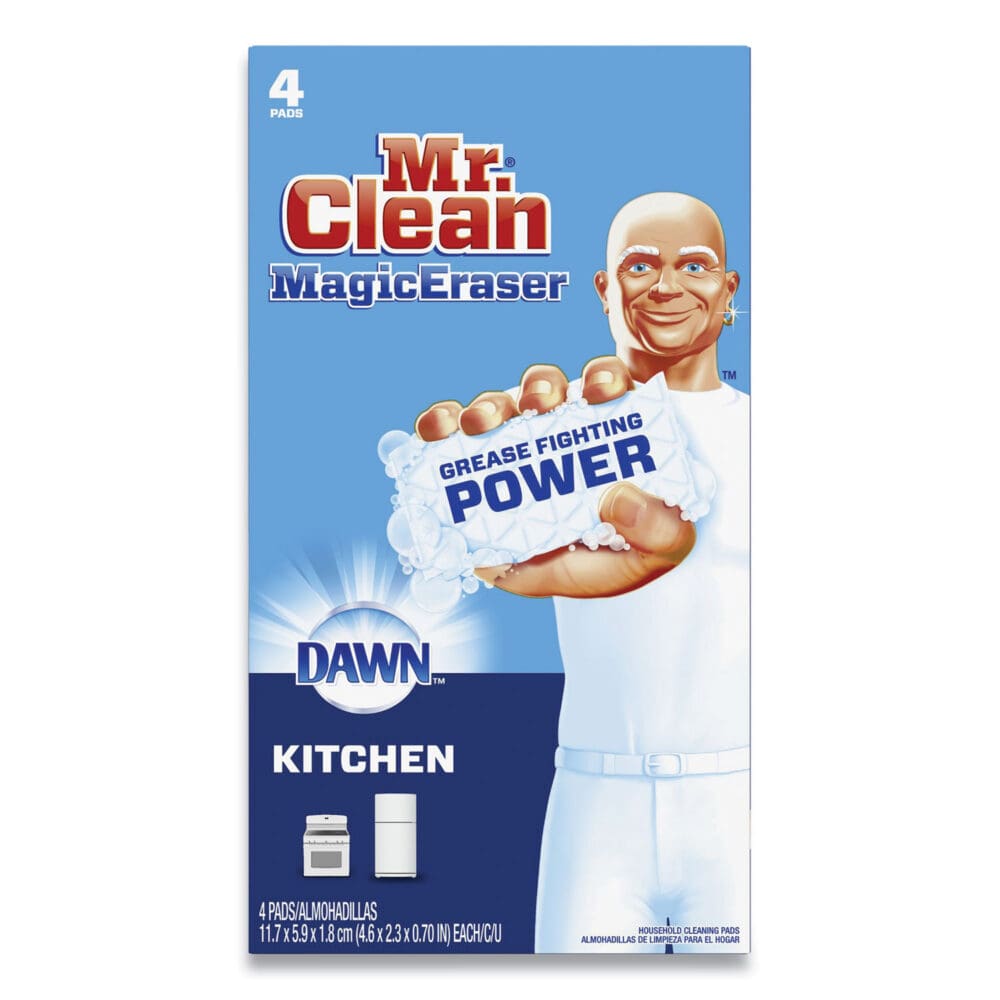 Magic Eraser Kitchen Scrubber, 4.6 x 2.3, White, 4 Scrubbers