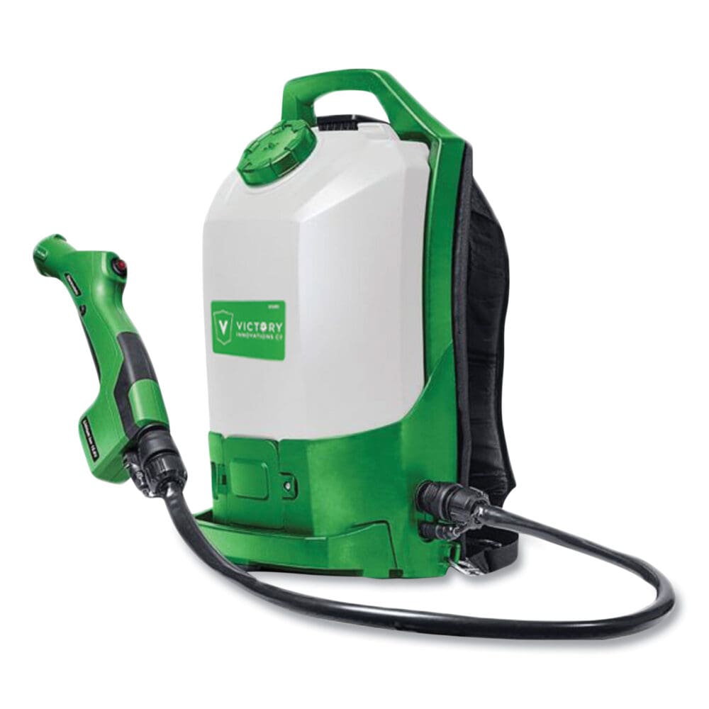 Professional Cordless Electrostatic Backpack Sprayer, 2.25 gal, 0.65" x 48" Hose, Green/Translucent White/Black