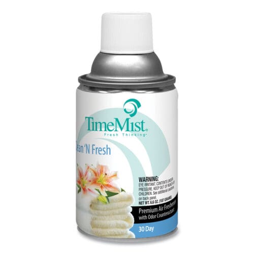 Premium Metered Air Freshener Refill, Clean N Fresh, 6.6 oz Aerosol Spray, 12/Carton