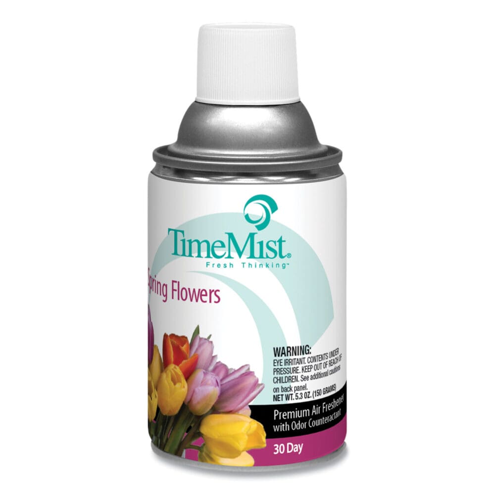 Premium Metered Air Freshener Refill, Spring Flowers, 5.3 oz Aerosol Spray, 12/Carton