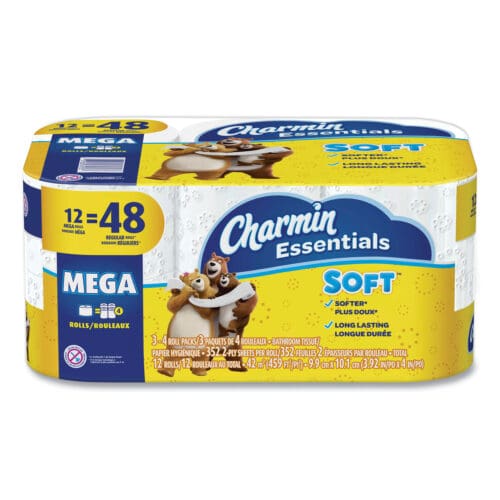 Essentials Soft Bathroom Tissue, Septic Safe, 2-Ply, White, 352 Sheets/Roll, 12/Pack