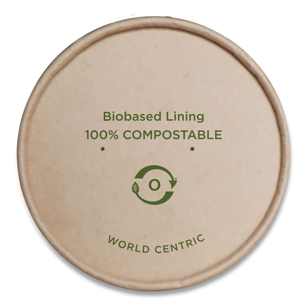 Paper Lids for Bowls, 3.6" Diameter, Kraft, 500/Carton