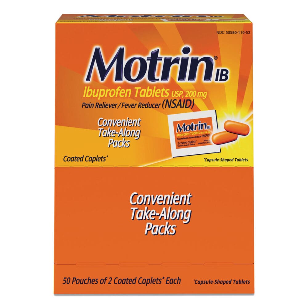 Ibuprofen Tablets, Two-Pack, 50 Packs/Box