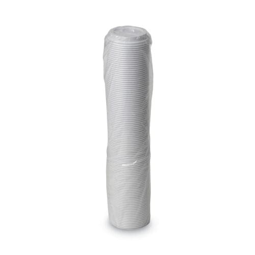 Dome Drink-Thru Lids, Fits 10 oz to 20 oz Dixie Paper Hot Cups, White, 100/Pack