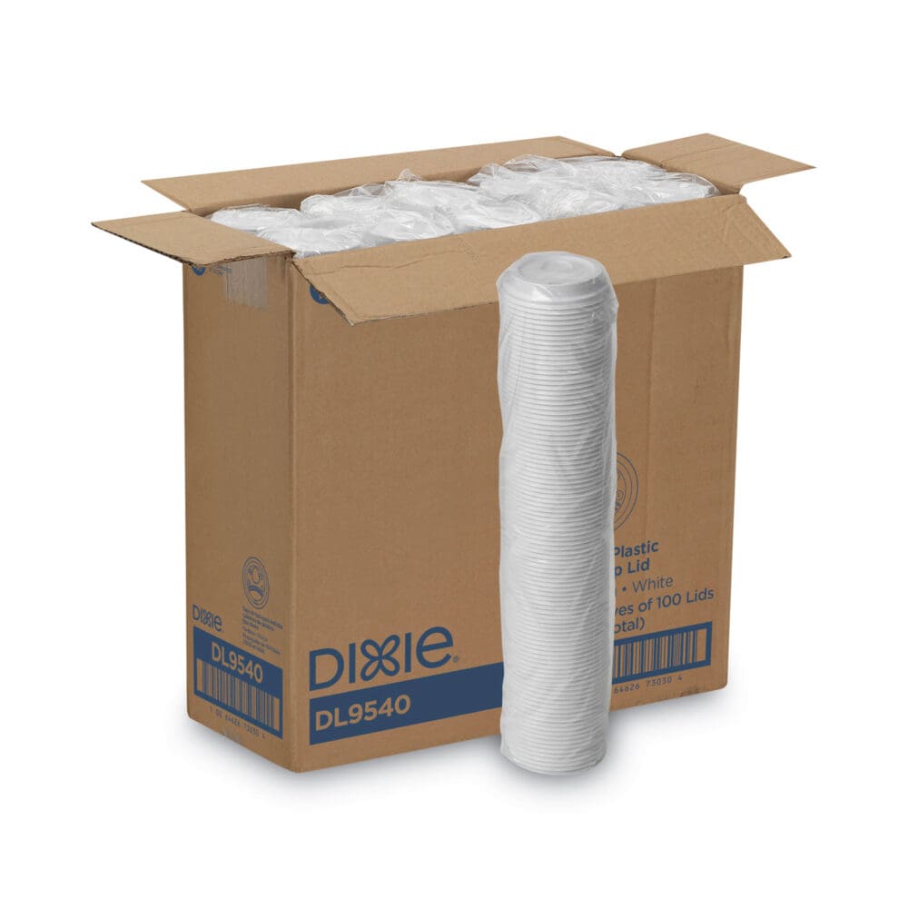 Sip-Through Dome Hot Drink Lids, Fits 10 oz Cups, White, 100/Pack, 10 Packs/Carton
